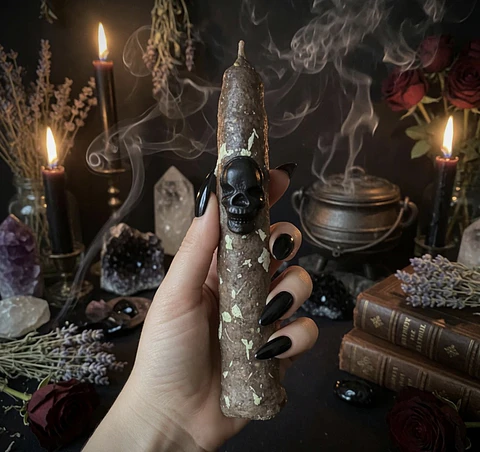 🖤 ✧ VELA CALAVERA DE LIMPIEZA 14 CM ✧ 🖤