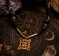 🖤✨ Collar de Piedra Volcánica, Cuarzo Ahumado, Ónix y Nudo de Bruja Pieza única - Miniatura 1