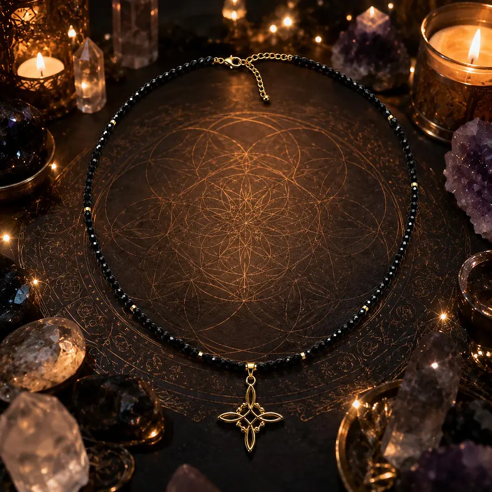 🖤✨ Collar Nudo de Bruja & Turmalina Negra ✨🖤 2
