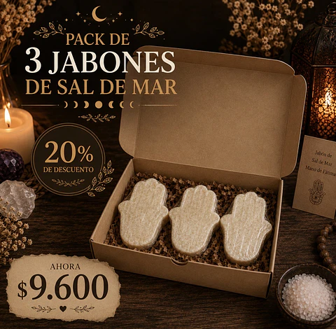 🖤✨ PACK DE 3 JABONES DE SAL DE MAR ✨🖤