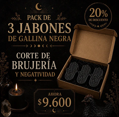 🖤✨ PACK DE 3 JABONES DE GALLINA NEGRA ✨🖤
