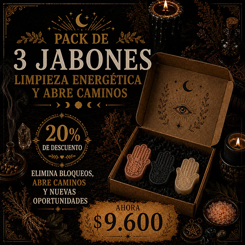 ✨ PACK DE 3 JABONES DE LIMPIEZA ENERGÉTICA Y ABRE CAMINOS ✨