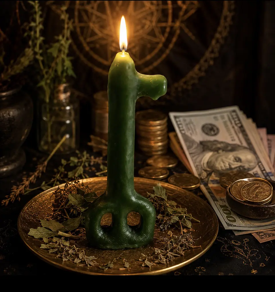 ✨ Vela Llave Verde – Abre Caminos, Prosperidad y Nuevas Oportunidades 🔑💚 1