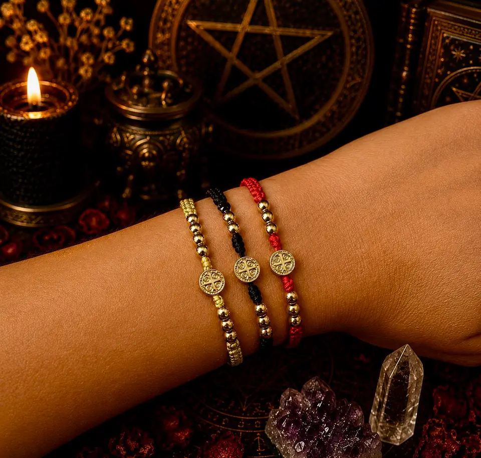 ✨ PROMOCIÓN ESPECIAL 3 Pulseras con Medalla de San Benito 2