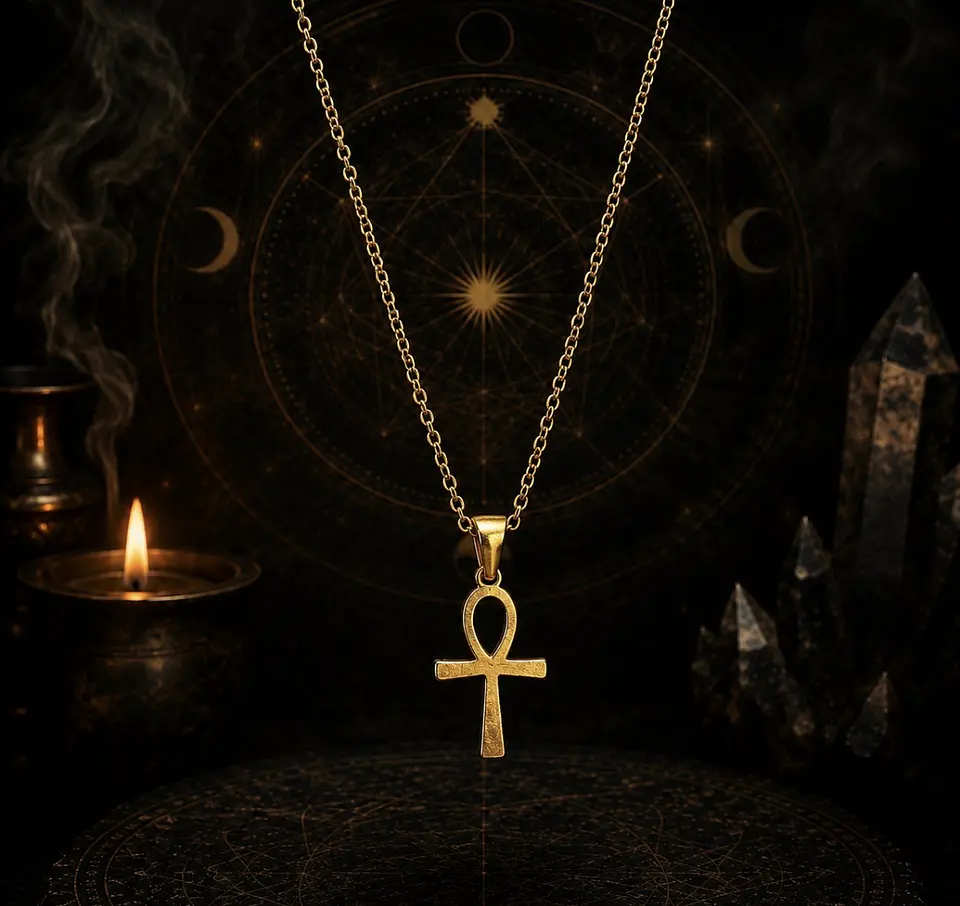 Collar Cruz Ankh de Acero Inoxidable ✨ 1