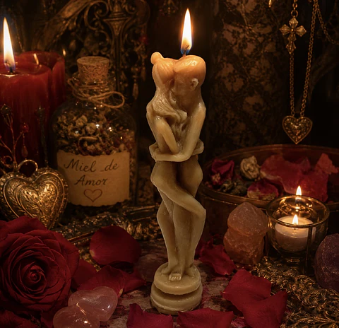 Vela de pareja Ritual de Miel para Endulzamientos 🍯❤️