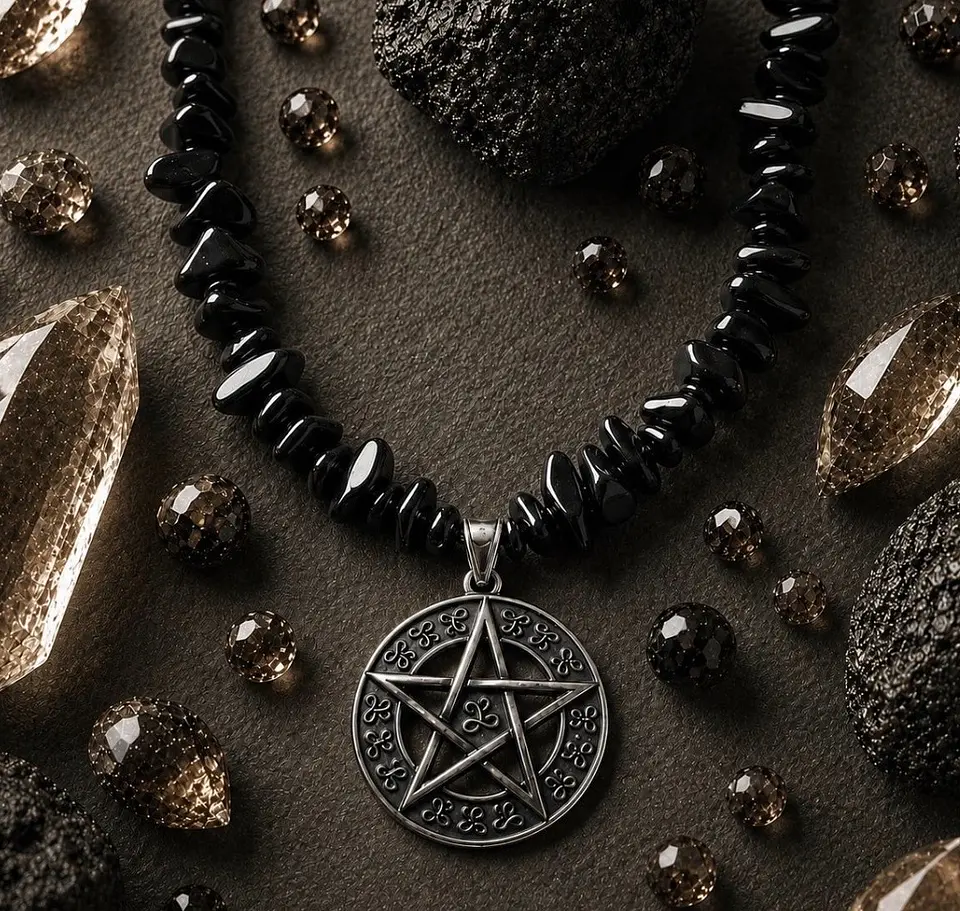 Collar de Pentagrama con Ónix 40 cm Pieza única 1