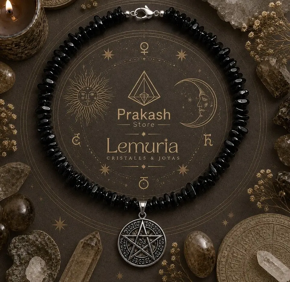 Collar de Pentagrama con Ónix 40 cm Pieza única 2