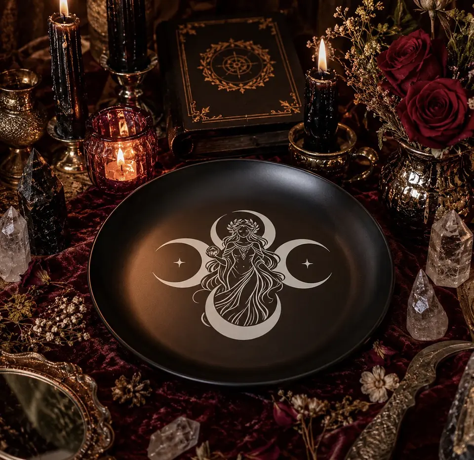 🌙 Bandeja Ritual Triple Diosa – Acero Inoxidable 14 cm 🌙 2