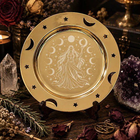✨ Plato Ritual Diosa de la Luna – 15 cm 