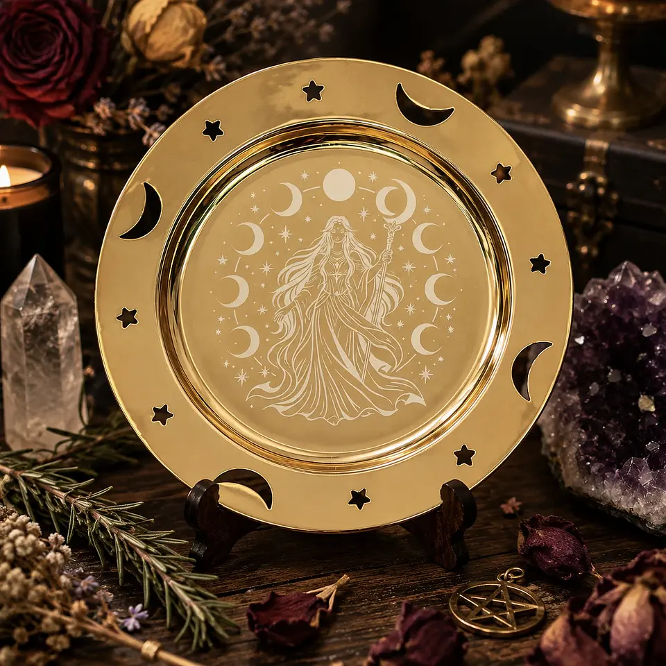 ✨ Plato Ritual Diosa de la Luna – 15 cm  1