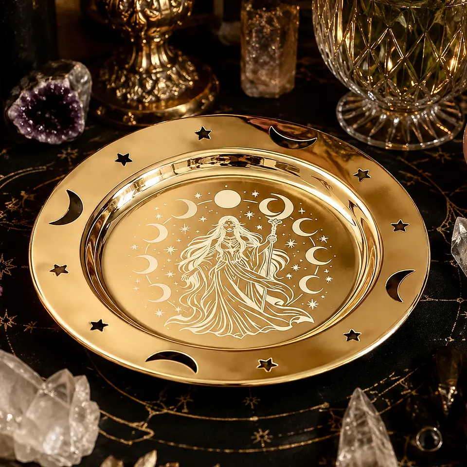 ✨ Plato Ritual Diosa de la Luna – 15 cm  2
