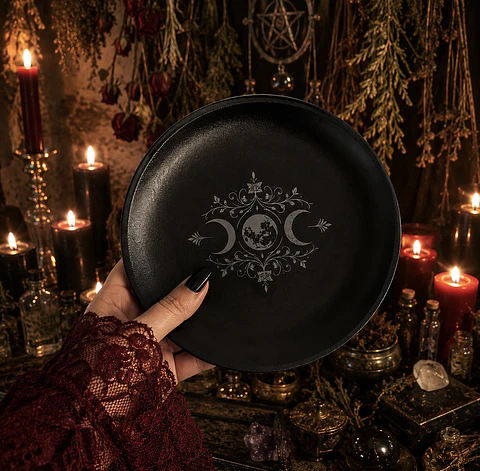 🌙 Bandeja Ritual Triple Luna 14 cm