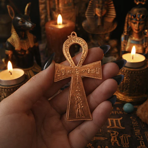 ✨𓋹 Cruz Ankh de Cobre para terapia (8 cm) 𓋹✨