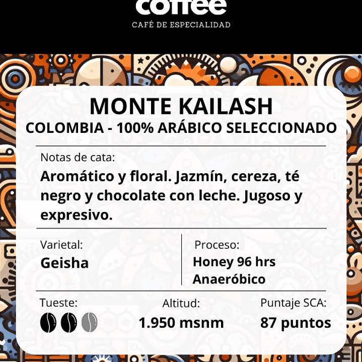 Café de Especialidad Monte Kailash, Colombia 100% Arábica - 100grs en Grano 4
