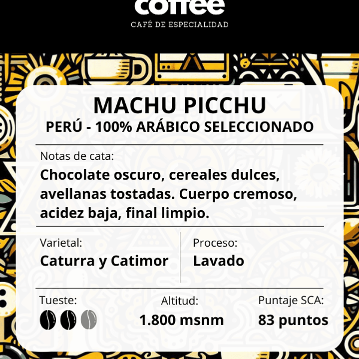Café de Especialidad Machu Picchu, Perú 100% Arábica - 100grs en Grano 4