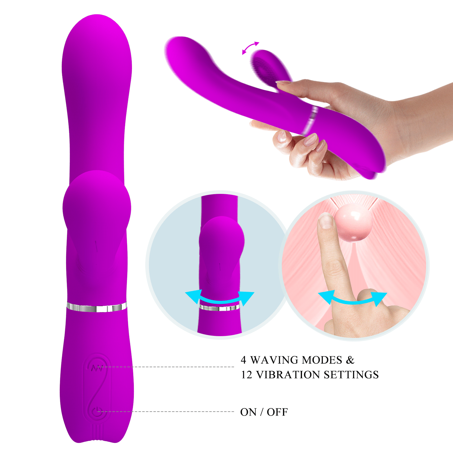 Vibrador con estimulador punto clitori 2