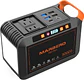 MARBERO Generador solar para camping, estación de energía portátil de 88 Wh, generador de pico de 120 W con panel solar incluido 21 W, CA, CC, USB QC3.0, linterna LED para exterior... - Miniatura 1
