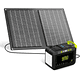 MARBERO Generador solar para camping, estación de energía portátil de 88 Wh, generador de pico de 120 W con panel solar incluido 21 W, CA, CC, USB QC3.0, linterna LED para exterior...