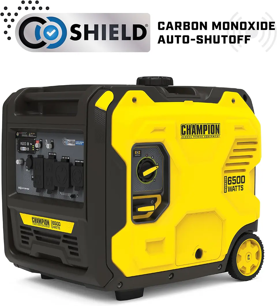 Champion Power Equipment 201238 6500-Watt RV Ready Generador Inverter portátil con tecnología silenciosa y escudo de CO 2