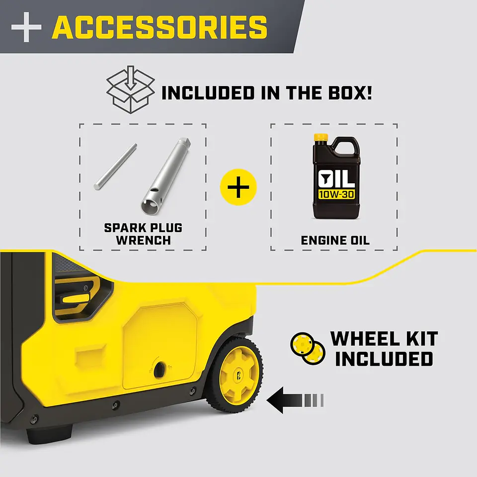 Champion Power Equipment 201238 6500-Watt RV Ready Generador Inverter portátil con tecnología silenciosa y escudo de CO 3