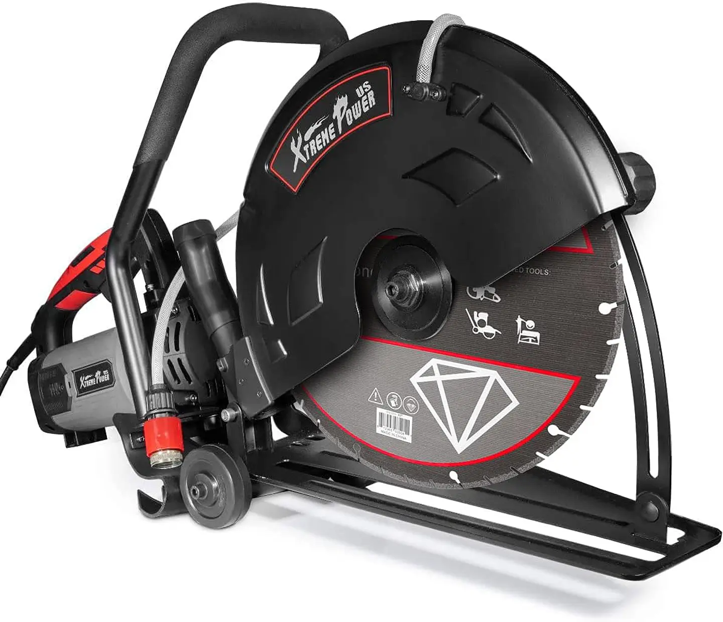 XtremepowerUS Sierra de demostración circular del cortador del disco de la energía eléctrica 3200W para el rodillo de guía de hormigón mojado/seco cortado, 16" 1