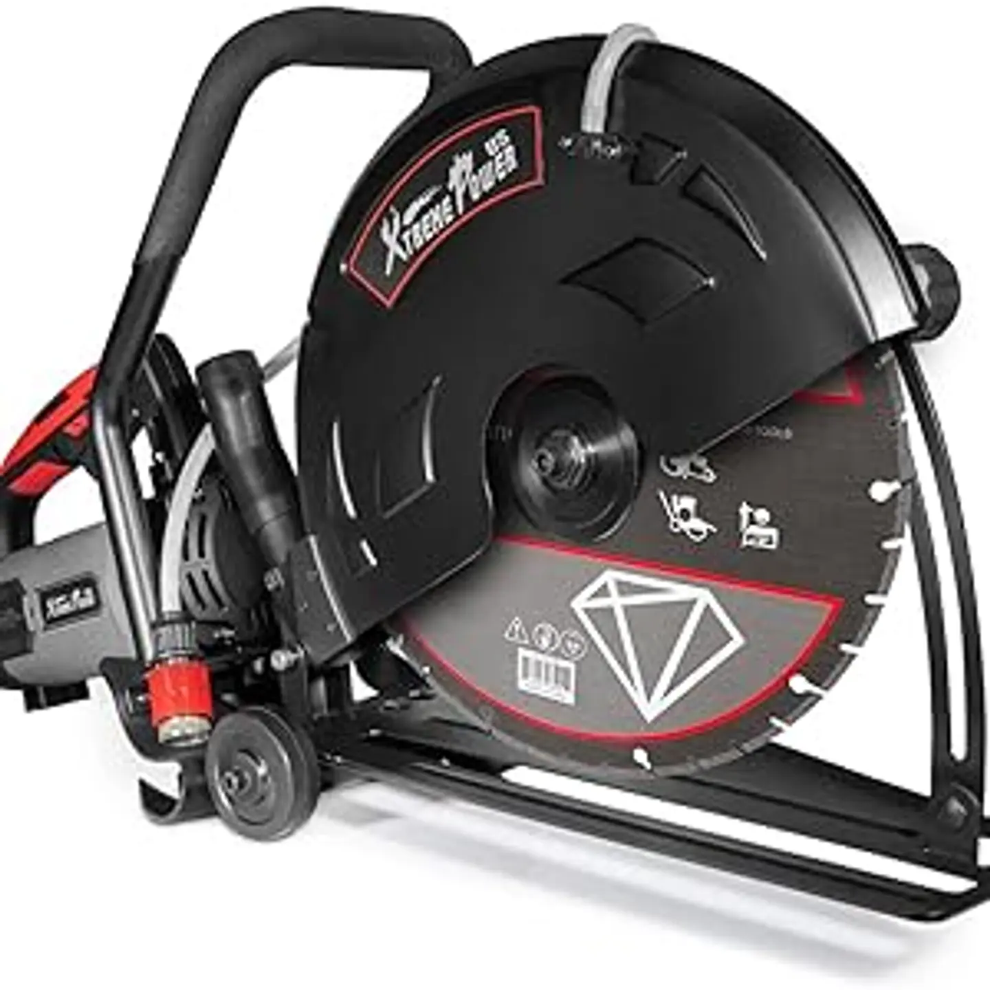 XtremepowerUS Sierra de demostración circular del cortador del disco de la energía eléctrica 3200W para el rodillo de guía de hormigón mojado/seco cortado, 16" 9