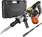 VEVOR Martillo de demolición eléctrico de 1,400 W, resistente, de 2,900 BPM, para romper hormigón, 2 brocas de cincel para astillar con funda y guantes - Miniatura 1
