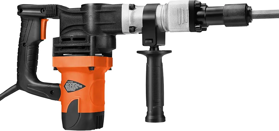 VEVOR Martillo de demolición eléctrico de 1,400 W, resistente, de 2,900 BPM, para romper hormigón, 2 brocas de cincel para astillar con funda y guantes 10