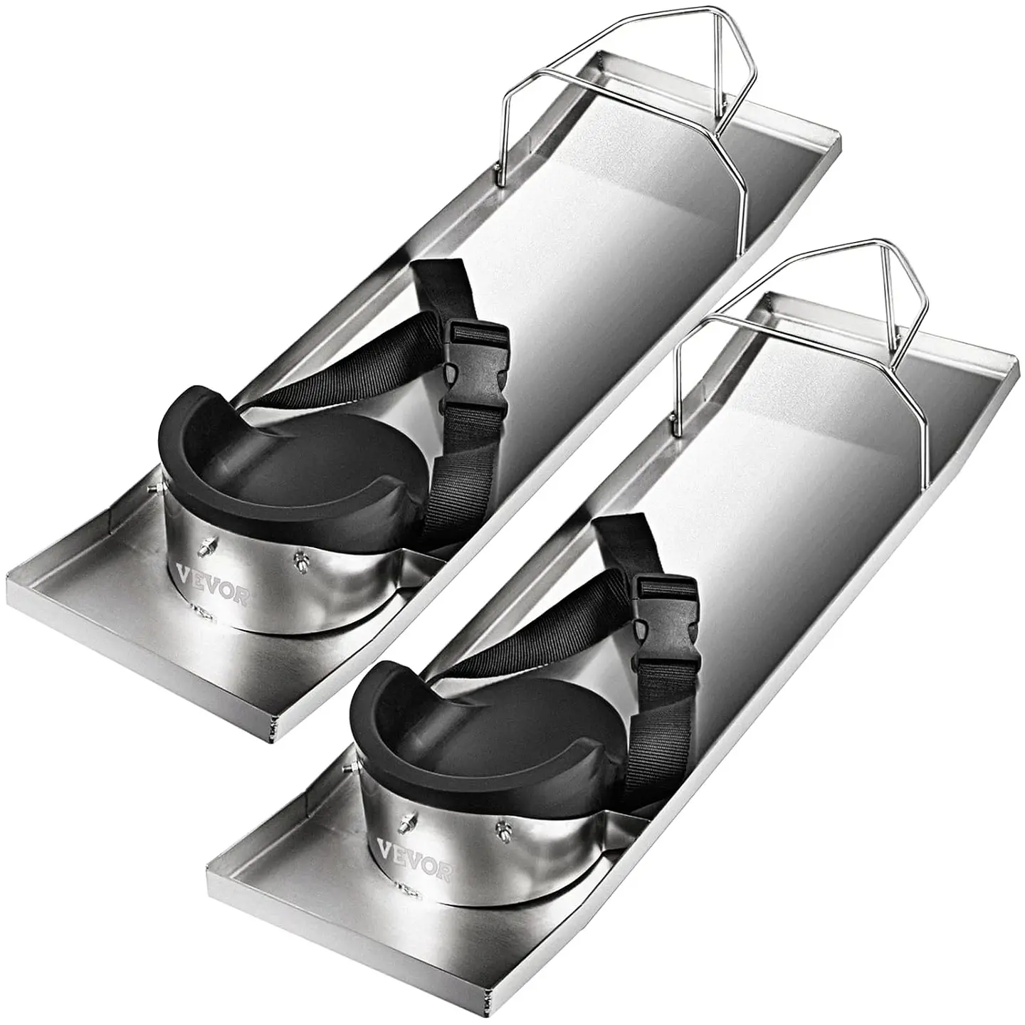 VEVOR Rodilleras de hormigón deslizante de 28 x 8 pulgadas, de acero inoxidable, par de deslizadores móviles con rodilleras de hormigón y correas para tablero para acabado de concr... 1