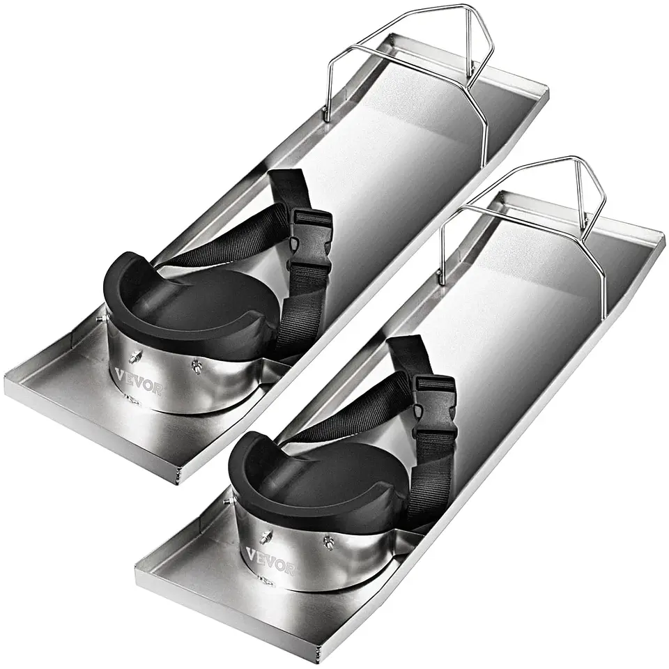 VEVOR Rodilleras de hormigón deslizante de 28 x 8 pulgadas, de acero inoxidable, par de deslizadores móviles con rodilleras de hormigón y correas para tablero para acabado de concr... 1