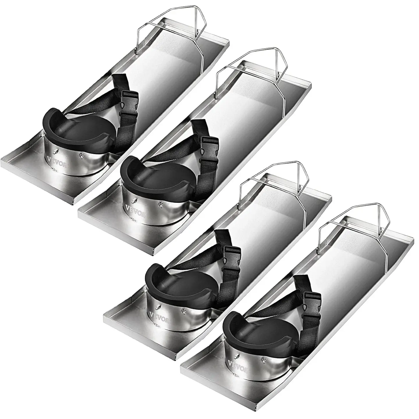 VEVOR Rodilleras de hormigón deslizante de 28 x 8 pulgadas, de acero inoxidable, par de deslizadores móviles con rodilleras de hormigón y correas para tablero para acabado de concr... 2