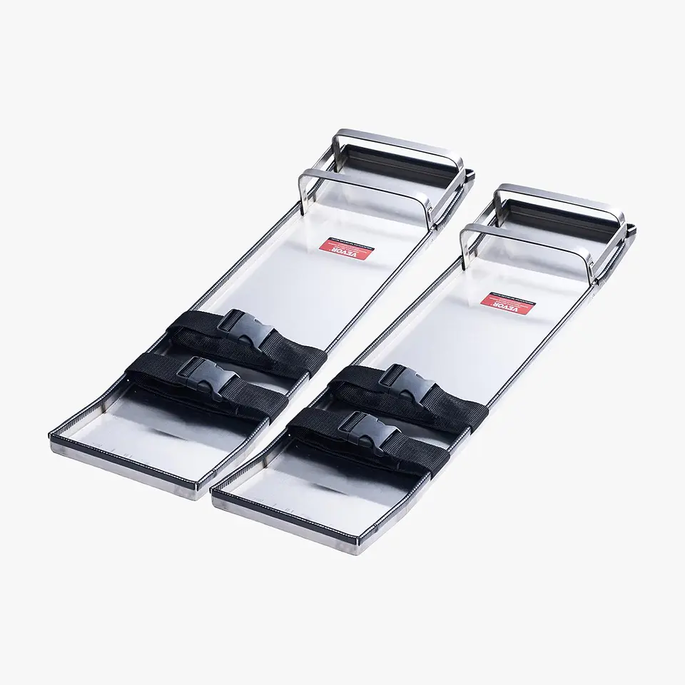 VEVOR Rodilleras de hormigón deslizante de 28 x 8 pulgadas, de acero inoxidable, par de deslizadores móviles con rodilleras de hormigón y correas para tablero para acabado de concr... 4