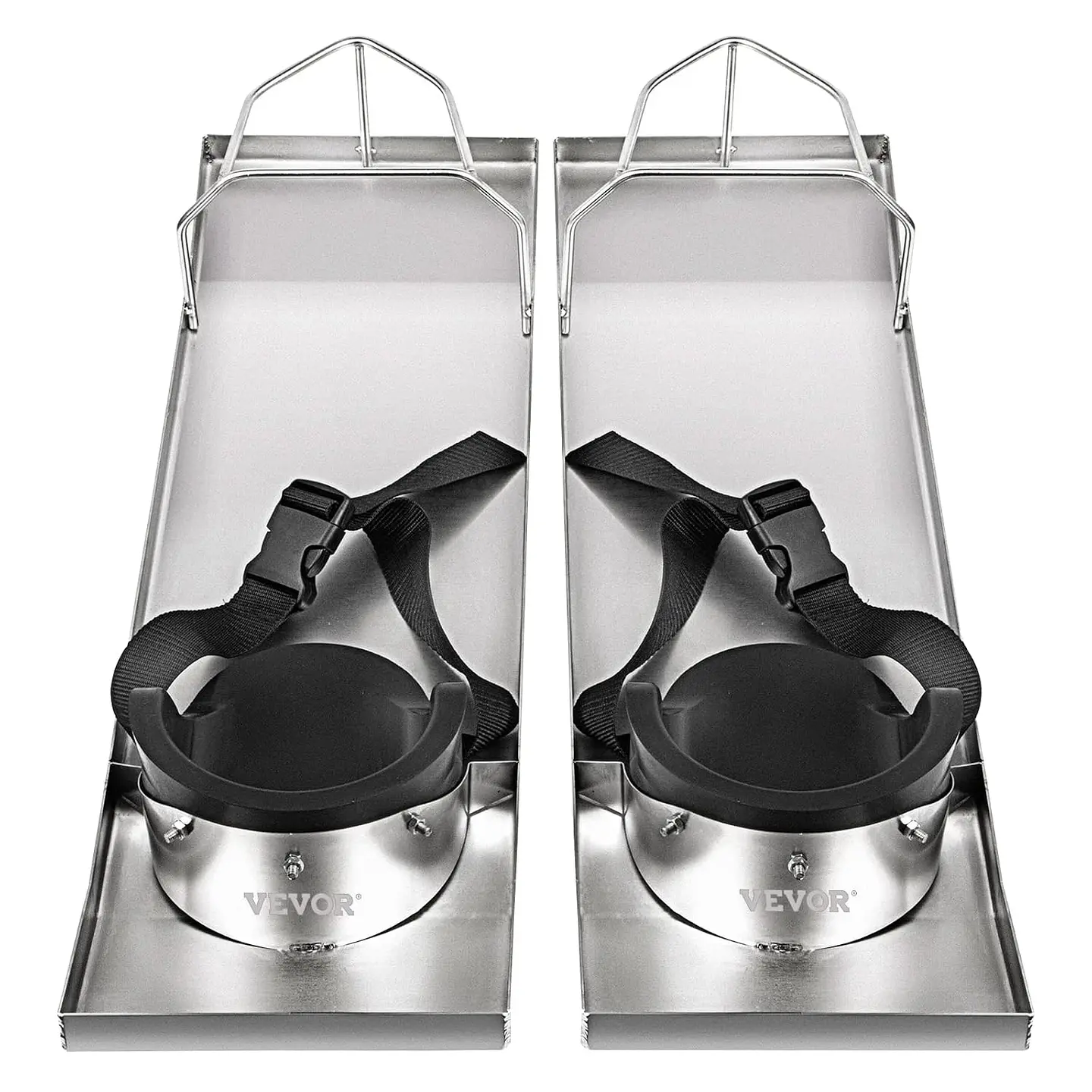 VEVOR Rodilleras de hormigón deslizante de 28 x 8 pulgadas, de acero inoxidable, par de deslizadores móviles con rodilleras de hormigón y correas para tablero para acabado de concr... 11