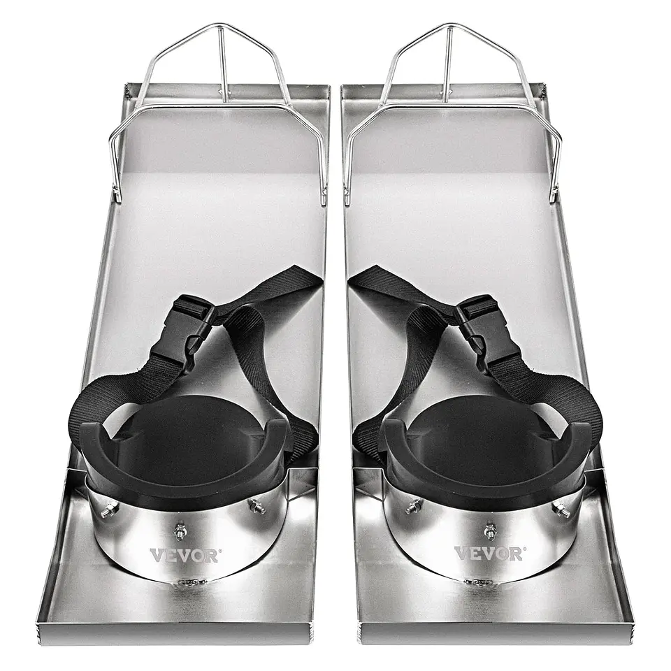 VEVOR Rodilleras de hormigón deslizante de 28 x 8 pulgadas, de acero inoxidable, par de deslizadores móviles con rodilleras de hormigón y correas para tablero para acabado de concr... 11