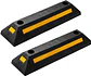 ZONETECH Guía de aparcamiento de goma resistente, 4 piezas de tope de rueda de garaje duradero de calidad premium para estacionamiento de grado profesional con cinta amarilla refle... - thumbnail 3