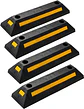 ZONETECH Guía de aparcamiento de goma resistente, 4 piezas de tope de rueda de garaje duradero de calidad premium para estacionamiento de grado profesional con cinta amarilla refle... - thumbnail 5