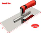 Juego de herramientas de hormigón, 3 piezas de acero inoxidable llana de acabado plano (11" x 4") más bordeadora de hormigón (6" x 3", 1/2" R) y Groover (6... - Miniatura 2