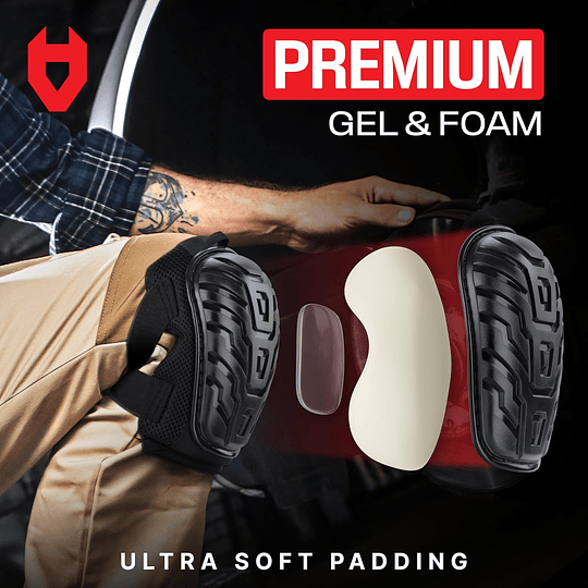 NoCry Rodilleras profesionales para trabajo; de jardinería y construcción, unisex, con almohadilla gruesa de gel, correas dobles y clips ajustables, tácticas, resistentes, industri...