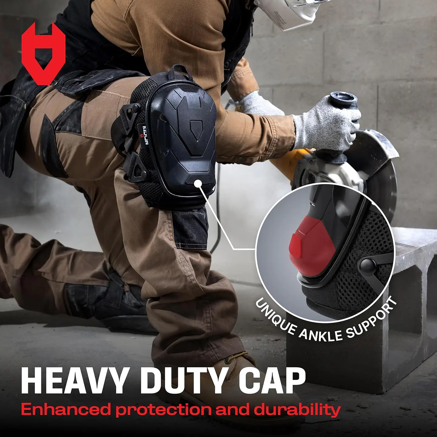 NoCry Rodilleras profesionales para trabajo; de jardinería y construcción, unisex, con almohadilla gruesa de gel, correas dobles y clips ajustables, tácticas, resistentes, industri... 18