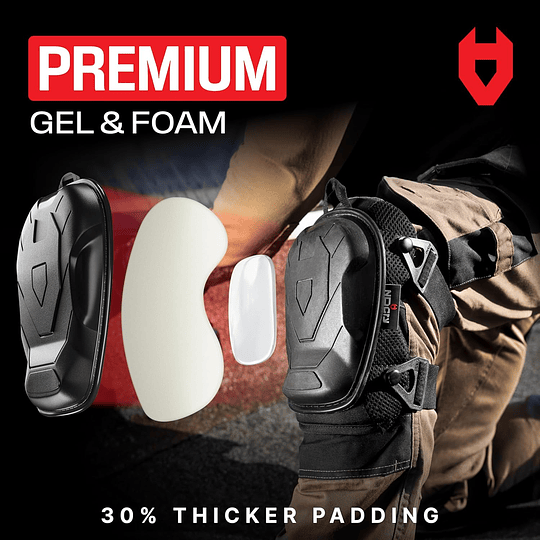 NoCry Rodilleras profesionales para trabajo; de jardinería y construcción, unisex, con almohadilla gruesa de gel, correas dobles y clips ajustables, tácticas, resistentes, industri...