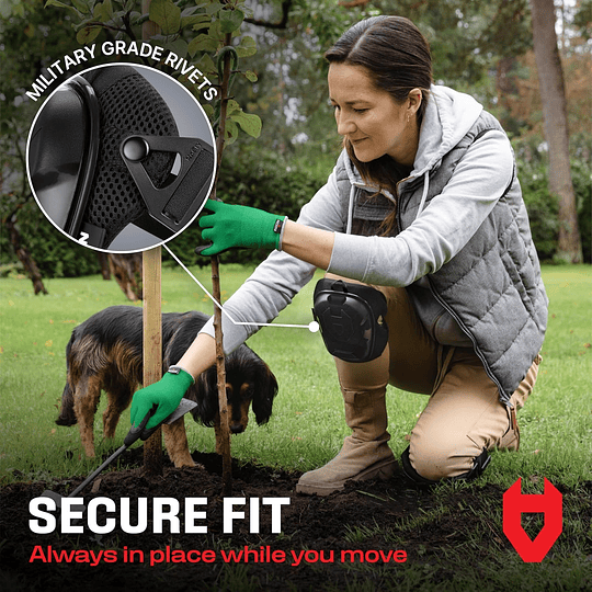 NoCry Rodilleras profesionales para trabajo; de jardinería y construcción, unisex, con almohadilla gruesa de gel, correas dobles y clips ajustables, tácticas, resistentes, industri...