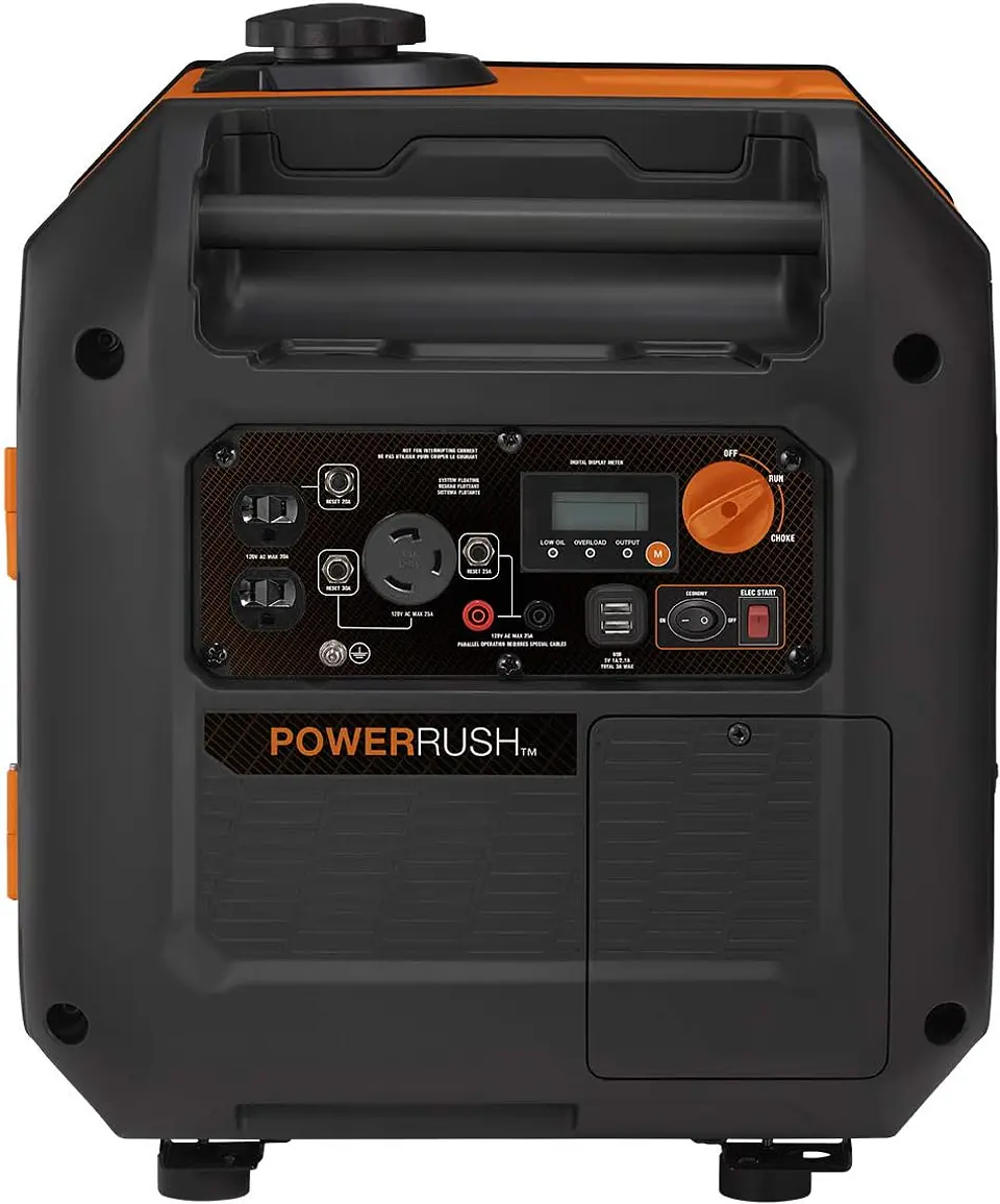 Generac 8251 GP2500i - Generador inversor portátil a gas de 2,500 vatios - Diseño compacto y ligero - Produce energía limpia y estable - Tecnología COsense 5