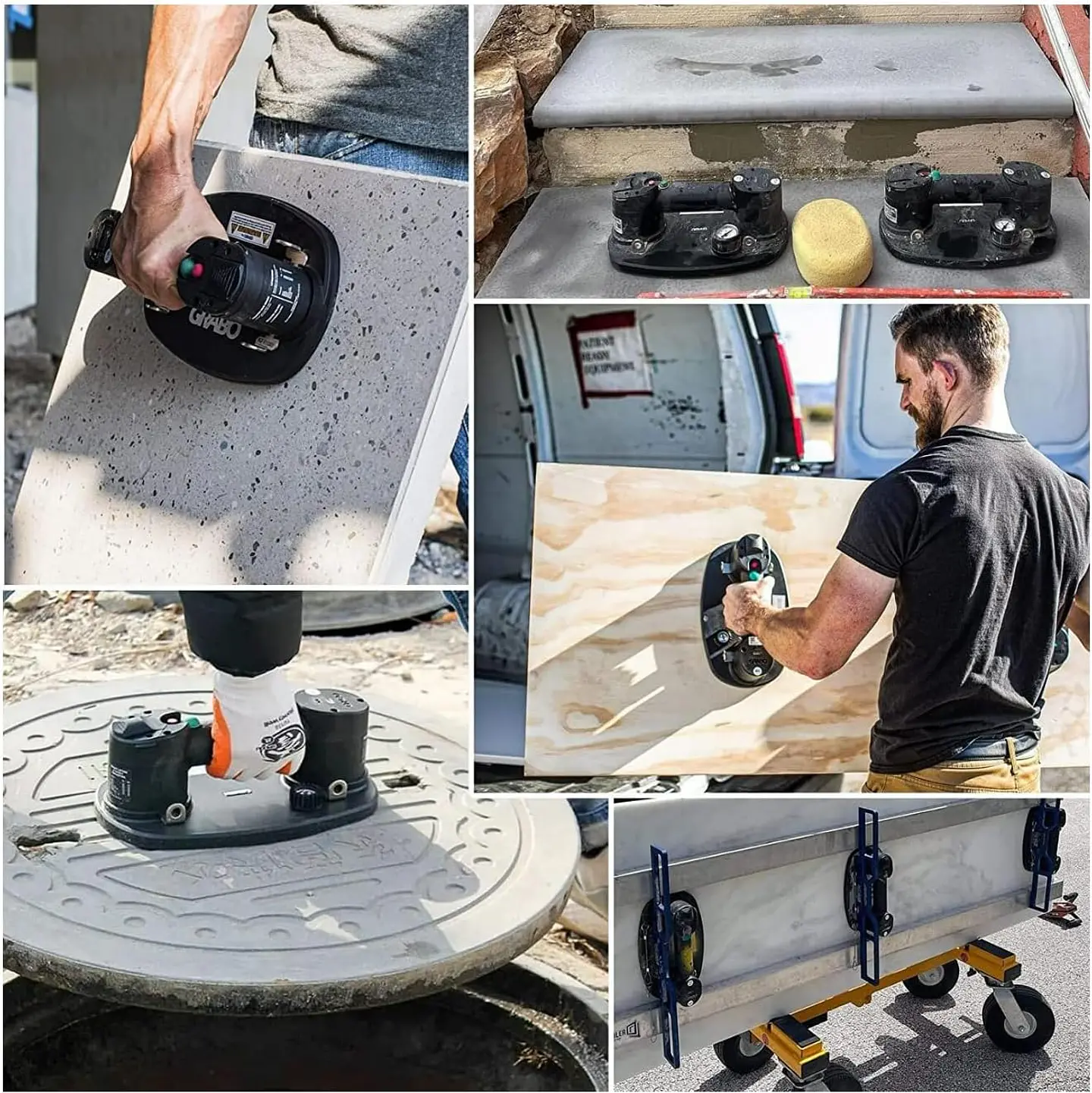 GRABO Nemo Grabo - Elevador eléctrico de ventosa al vacío con capacidad de carga máxima de 375 libras, incluye batería y sello 5