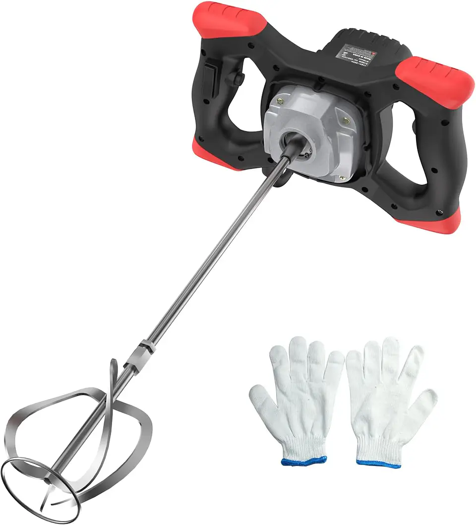  Mezclador de cemento 2100W, mezclador de hormigón portátil, mezclador de lodo de mano de 110 V para motor, pintura, lechada, yeso, Thinset, herramienta de agitación de forra... 1
