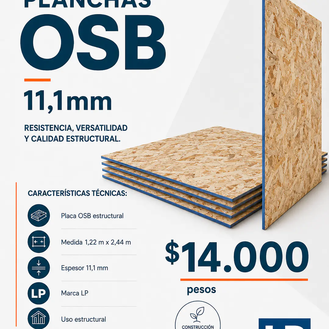 Plancha OSB LP Estructural 11,1 mm 1