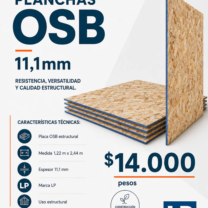 Plancha OSB LP Estructural 11,1 mm 1