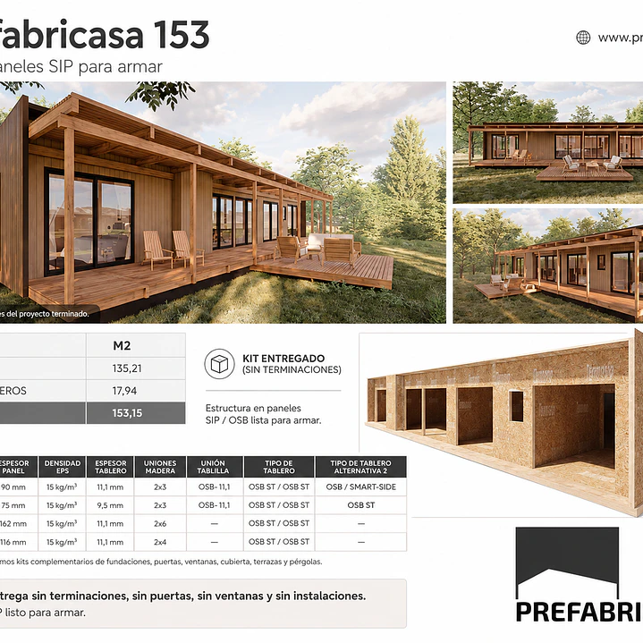 Prefabricasa 153 — Kit de paneles SIP para armar 153m²- 4D + 3B 1