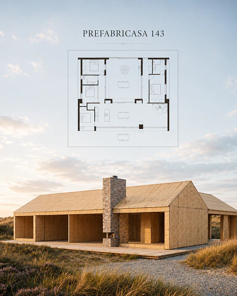 Prefabricasa 143 — Kit de paneles SIP para armar 143m² - 4D+2B