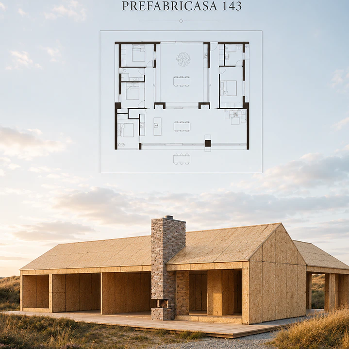 Prefabricasa 143 — Kit de paneles SIP para armar 143m² - 4D+2B 2